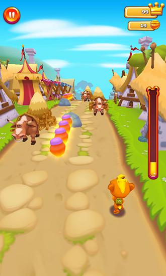 Gameplay of the Honey rush: Run Teddy run for Android phone or tablet.