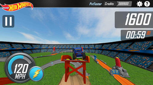 Gameplay of the Hot wheels: Track builder for Android phone or tablet.