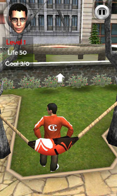 Gameplay of the Human Slingshot for Android phone or tablet.