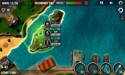 Gameplay of the iBomber Defense Pacific for Android phone or tablet.
