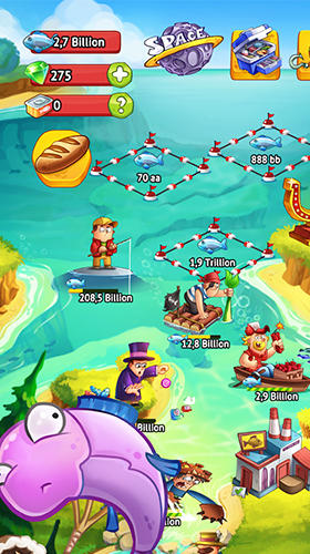 Idle fish empire: Clicker and simulator - Android game screenshots.