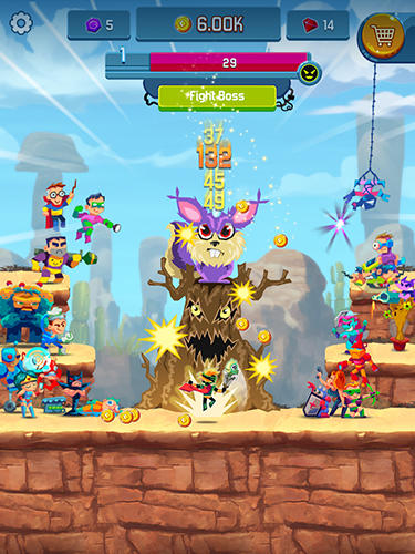 Idle hero clicker game: Win the epic battle - Android game screenshots.