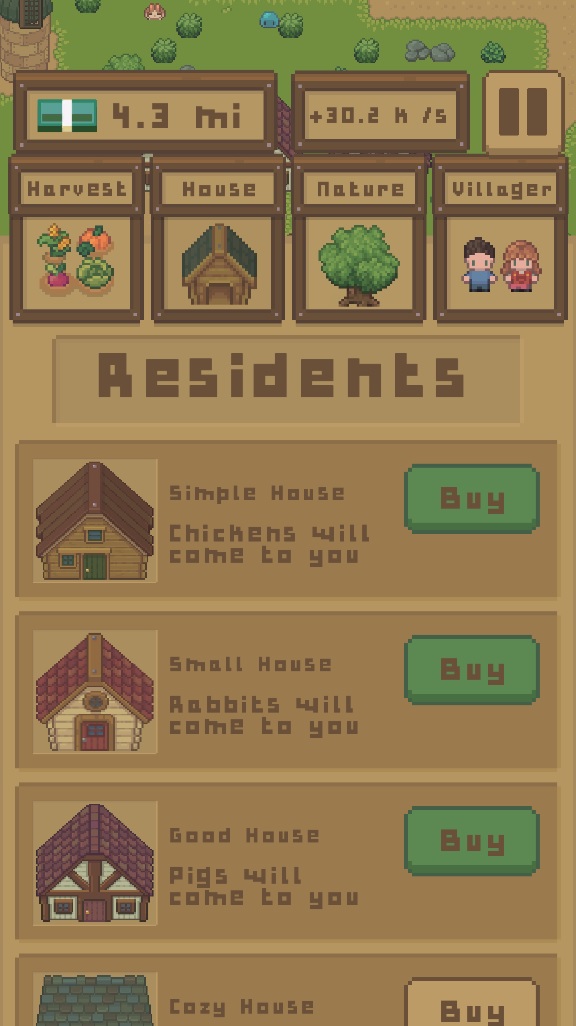 Idle Village Clicker Farm - Android game screenshots.
