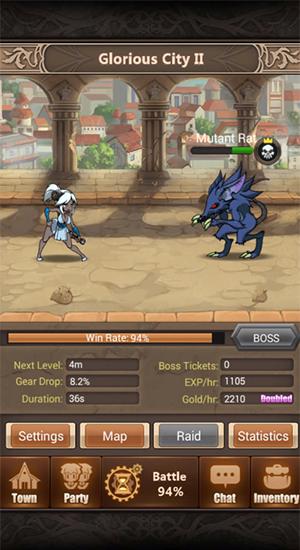Gameplay of the Idle crusade for Android phone or tablet.