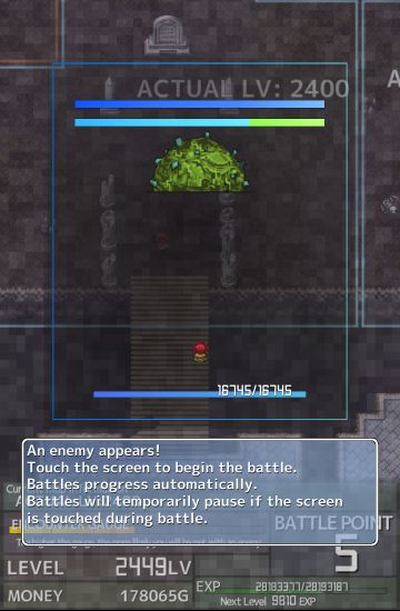 Gameplay of the Inflation RPG for Android phone or tablet.