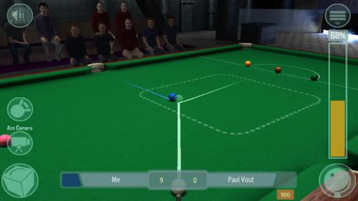 Gameplay of the International snooker league for Android phone or tablet.