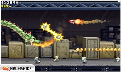 Gameplay of the Jetpack Joyride for Android phone or tablet.