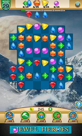 Gameplay of the Jewel heroes: Match diamonds for Android phone or tablet.