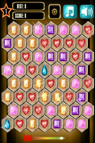 Gameplay of the Jewels blitz: Gold hexagon for Android phone or tablet.