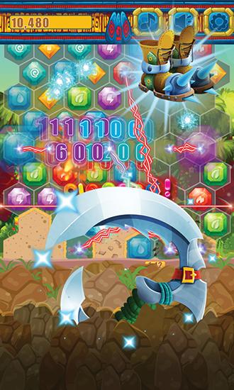 Gameplay of the Jewels miner: Dash hexagon for Android phone or tablet.