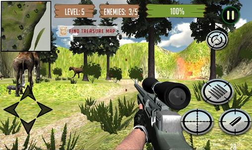 Gameplay of the Jungle: Hunting and shooting 3D for Android phone or tablet.