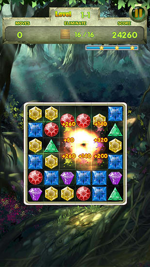 Gameplay of the Jungle story: Match 3 game for Android phone or tablet.