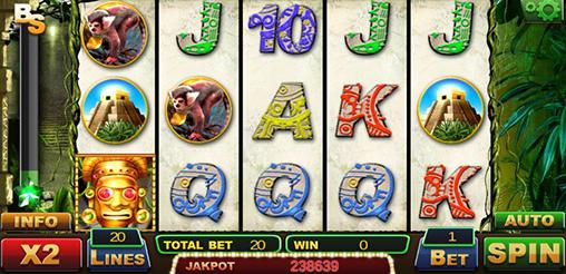 Gameplay of the Jungle treasure slot for Android phone or tablet.