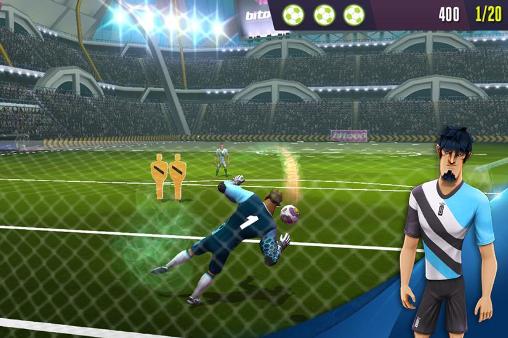 Gameplay of the Kicks! Football warriors for Android phone or tablet.