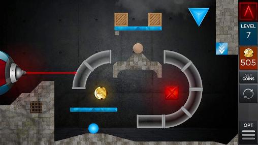 Gameplay of the Laserbreak: Laser puzzle for Android phone or tablet.