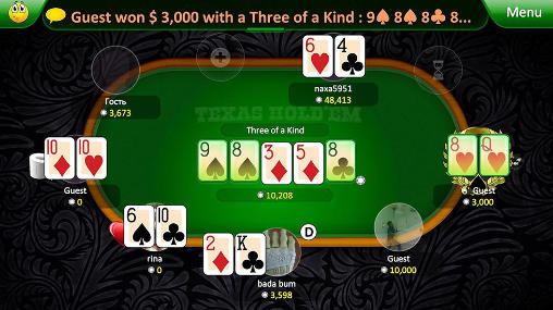 Gameplay of the League of poker: Texas holdem for Android phone or tablet.