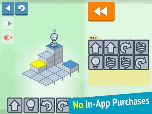Gameplay of the Lightbot junior: Coding puzzles for Android phone or tablet.