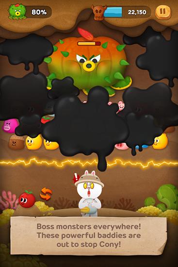 Gameplay of the Line bubble 2: The adventure of Cony for Android phone or tablet.