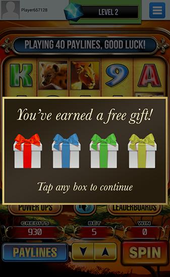 Gameplay of the Lion run slots for Android phone or tablet.