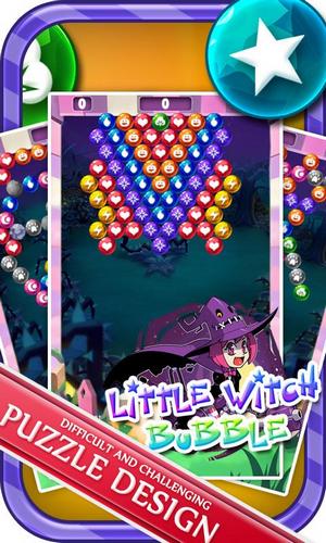Gameplay of the Little witch bubble for Android phone or tablet.