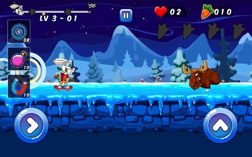 Gameplay of the Looney bunny skater for Android phone or tablet.