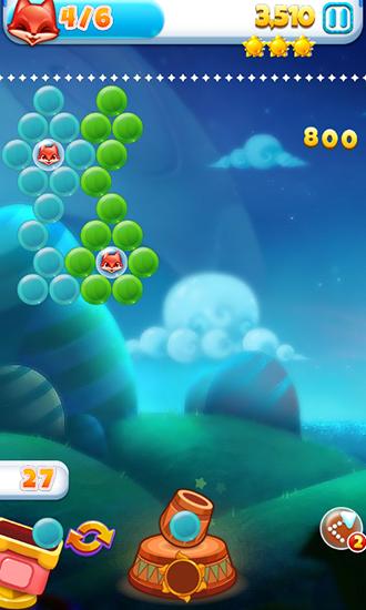 Gameplay of the Lovely fox bubble for Android phone or tablet.