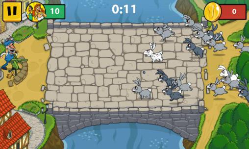Gameplay of the Mad bunny: Shooter for Android phone or tablet.