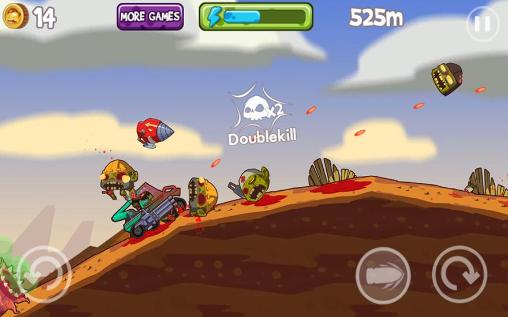 Gameplay of the Mad zombies: Road racer for Android phone or tablet.