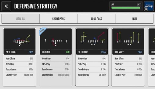 Gameplay of the Madden NFL mobile for Android phone or tablet.