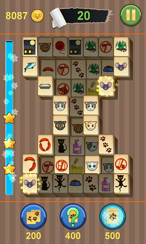 Gameplay of the Mahjong: Titan kitty for Android phone or tablet.