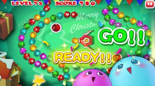 Gameplay of the Marble blast: Merry Christmas for Android phone or tablet.
