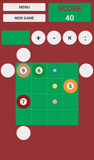 Gameplay of the Math game: Make zeros for Android phone or tablet.