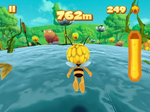 Gameplay of the Maya the bee: Flying challenge for Android phone or tablet.