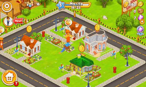 Gameplay of the Megapolis city: Village to town for Android phone or tablet.