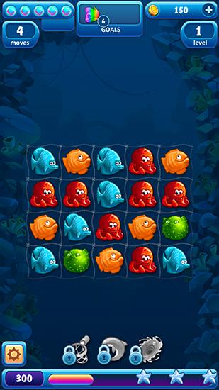 Gameplay of the Mermaid: Match 3 for Android phone or tablet.