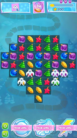 Gameplay of the Merry Christmas: Match 3 for Android phone or tablet.