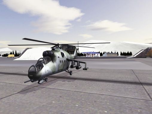 Gameplay of the Mi-24 Hind: Flight simulator for Android phone or tablet.