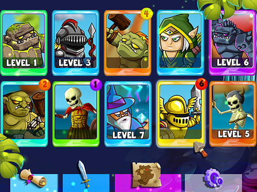 Mighty heroes battle: Strategy card game - Android game screenshots.