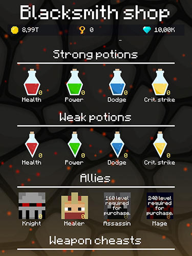 Mine mob clicker rpg - Android game screenshots.