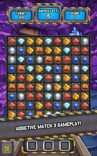 Gameplay of the Miner: Gem quest for Android phone or tablet.