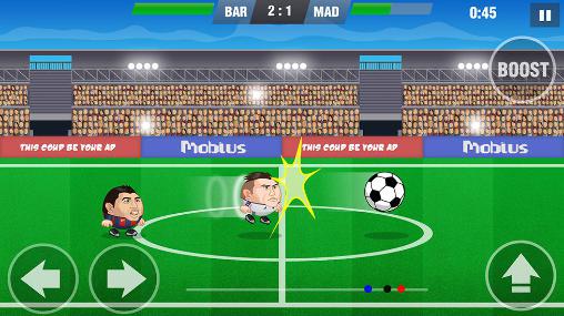 Gameplay of the Mini football: Soccer head cup for Android phone or tablet.