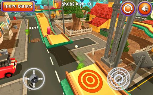 Gameplay of the Mini golf: Cartoon city for Android phone or tablet.