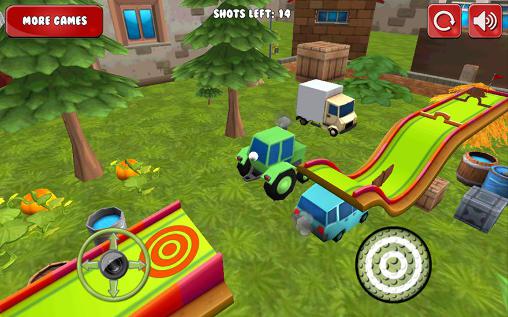 Gameplay of the Mini golf: Cartoon farm for Android phone or tablet.