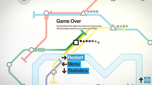 Gameplay of the Mini metro for Android phone or tablet.