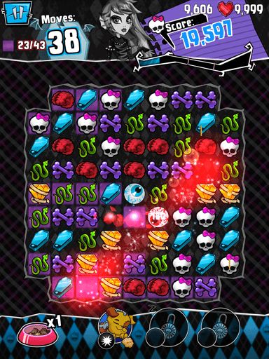 Gameplay of the Monster high: Ghouls and jewels for Android phone or tablet.