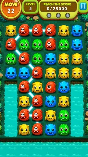 Gameplay of the Monster splash for Android phone or tablet.