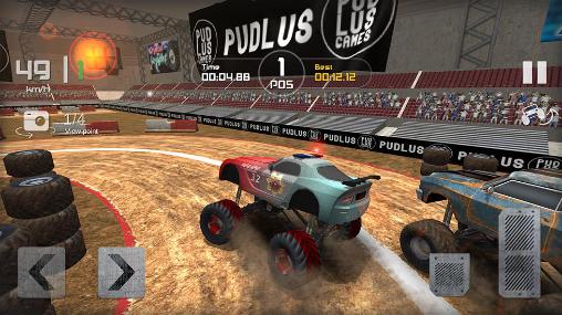 Gameplay of the Monster truck race for Android phone or tablet.