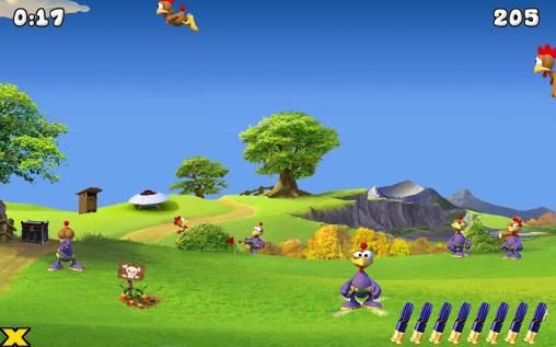 Gameplay of the Moorhuhn: Invasion for Android phone or tablet.