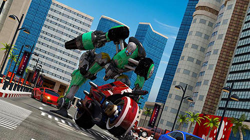 Moto robot transformation - Android game screenshots.