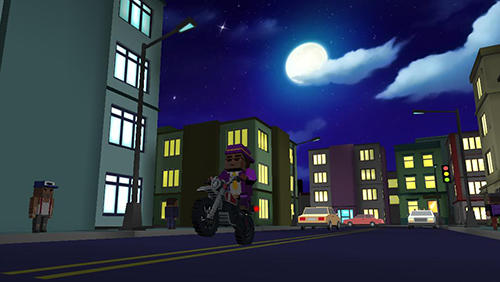 Gameplay of the Moto rider 3D: Blocky city 17 for Android phone or tablet.